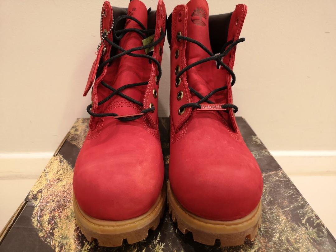 red waterproof boots