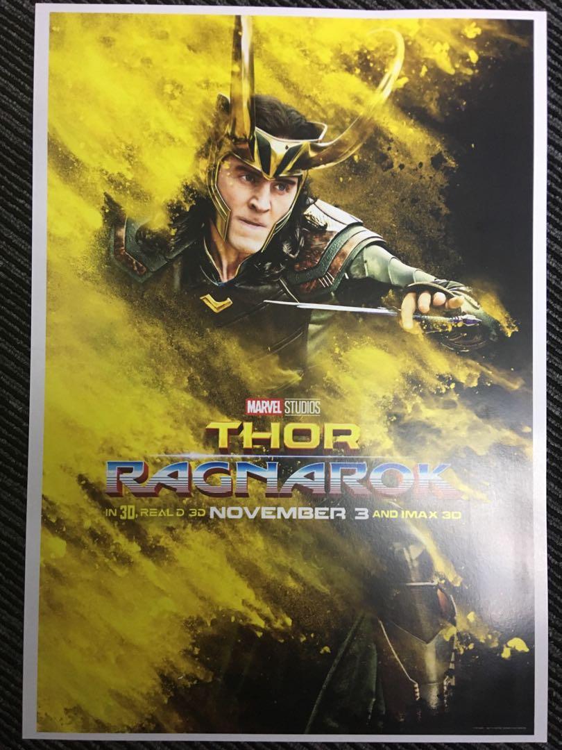 Loki Thor Ragnarok Marvel A3 Poster Vintage Collectibles Vintage Collectibles On Carousell