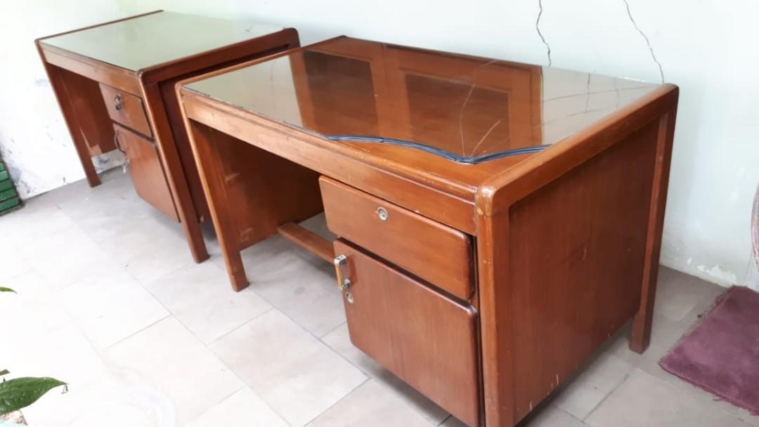 Meja Kerja Belajar Kayu Jati Perabotan Rumah Di Carousell