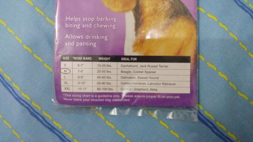 Muffy Adjustable Nylon Mesh Dog Muzzle (Category: Homes & Other Pet Accessories) located in Quezon City. Submitted by keekaikeekoi (Listing ID 197128210, Image 3). Description: Size Medium (refer to last photo for exact measurements) Velcro adjustment on muzzle Adjustable clip lock RFS: did not fit my Chow Chow.