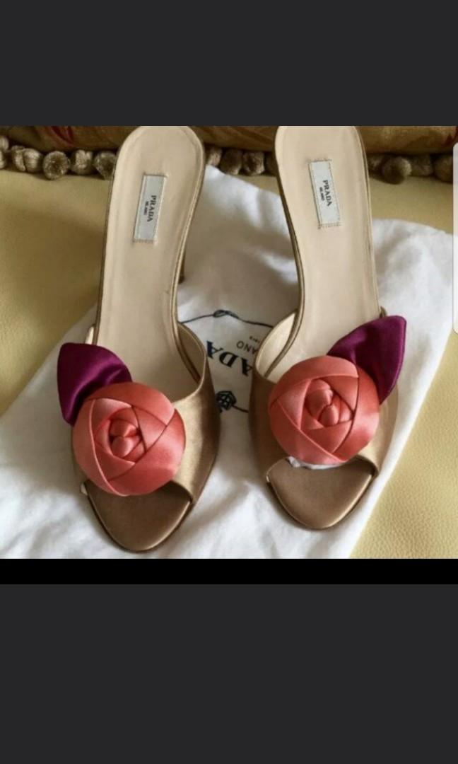 prada satin heels