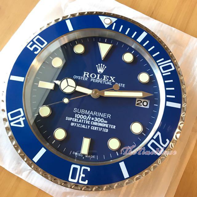 Rolex Blue Submariner Wall Clock, Furniture & Home Living, Home Decor