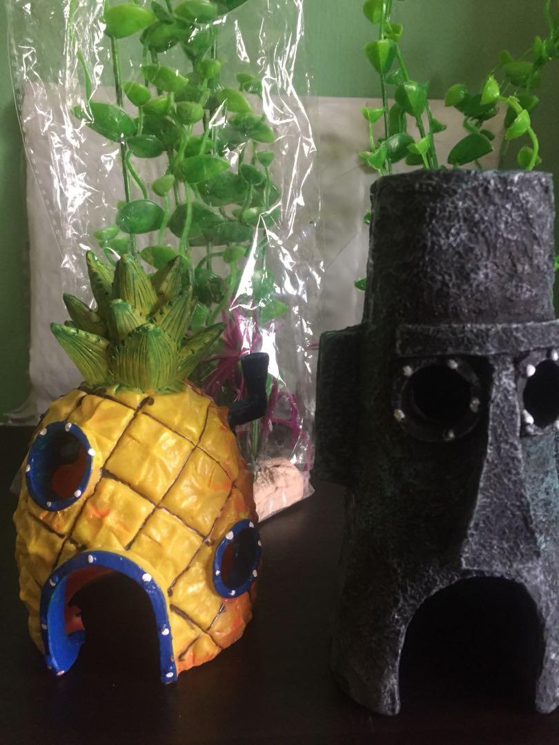 Spongebob Squarepants Aquarium Decorations Set Pet Supplies For
