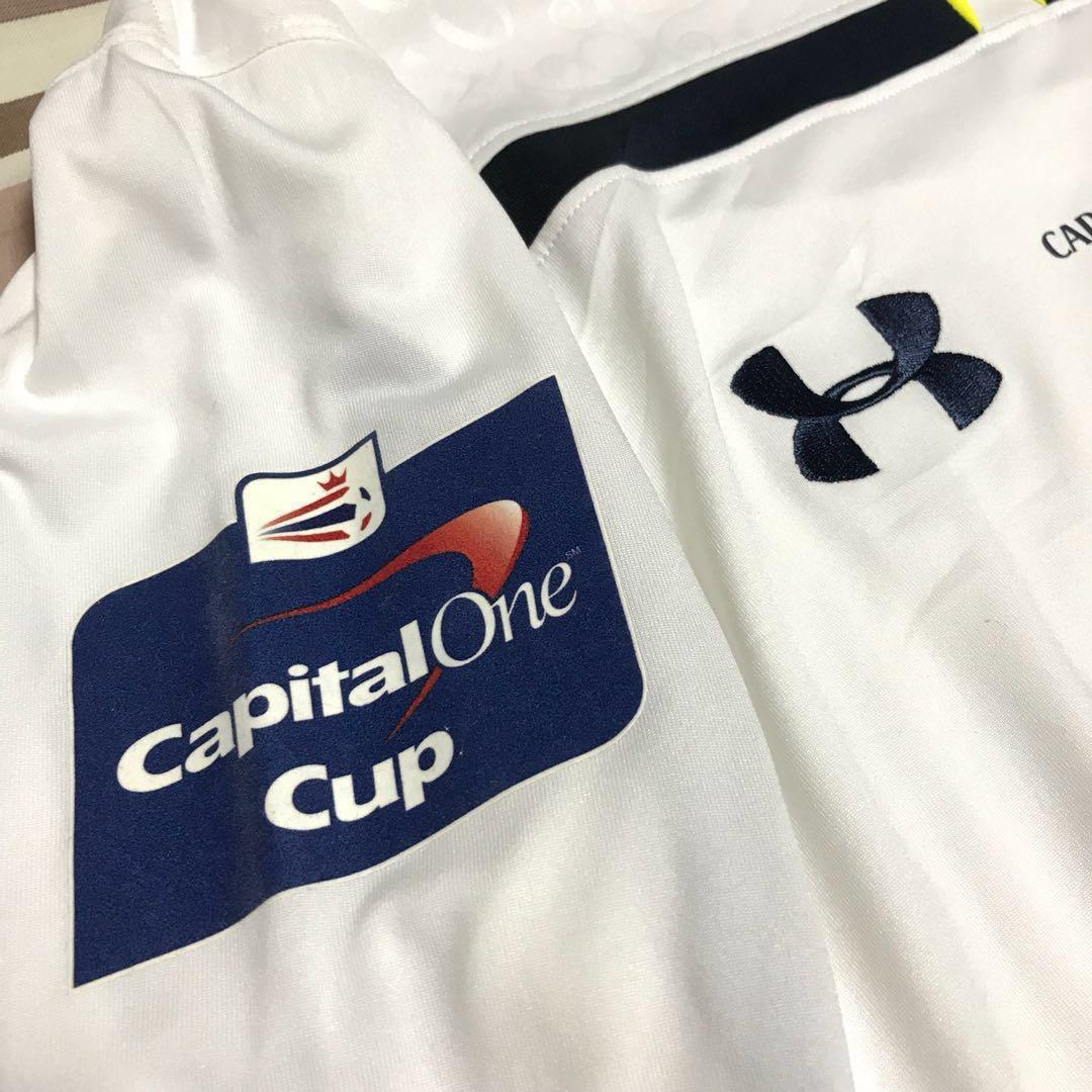 Vintage Soccer Jersey, Under Amour English Premier Tottenham Hotspur 2015-2016 3rd EPL Top GOALSCORER Harry Kane Home Shirt Authentic Under Amour Jersey Large Style #1258144