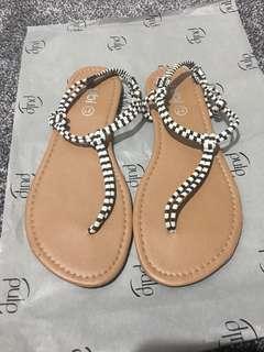 Cute Striped Sandals Size 6