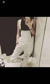 White Overall Jeans