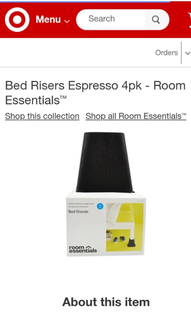 Bed risers TARGET, Furniture & Home Living, Furniture, Bed Frames