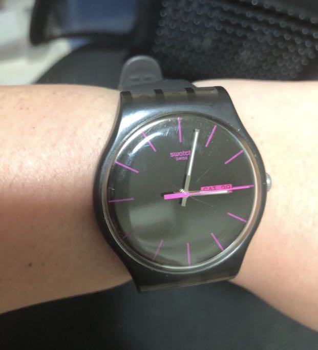 Black and sales pink watch