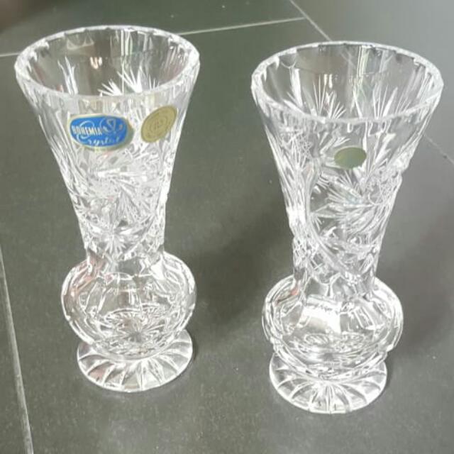 Bohemian Crystal vase from Czech Republic, Furniture & Home Living