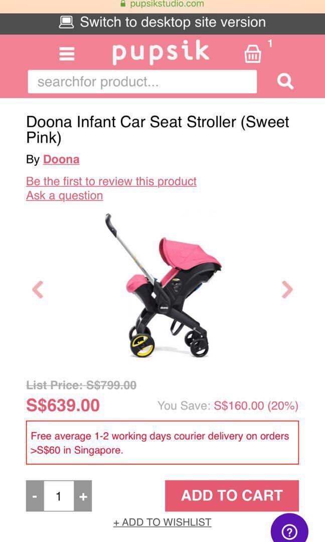Doona Car Seat Stroller Sweet Pink Babies Kids Going Out Car Seats on Carousell