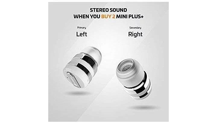 E513 Rowkin Mini Plus True Wireless Earbud Bluetooth Headphone w Mic. Smallest Cordless Hands Free Stereo Earphone Headset w Charging Case for Android and iPhone Buy 2 for Stereo Sound Silver Audio Ea...