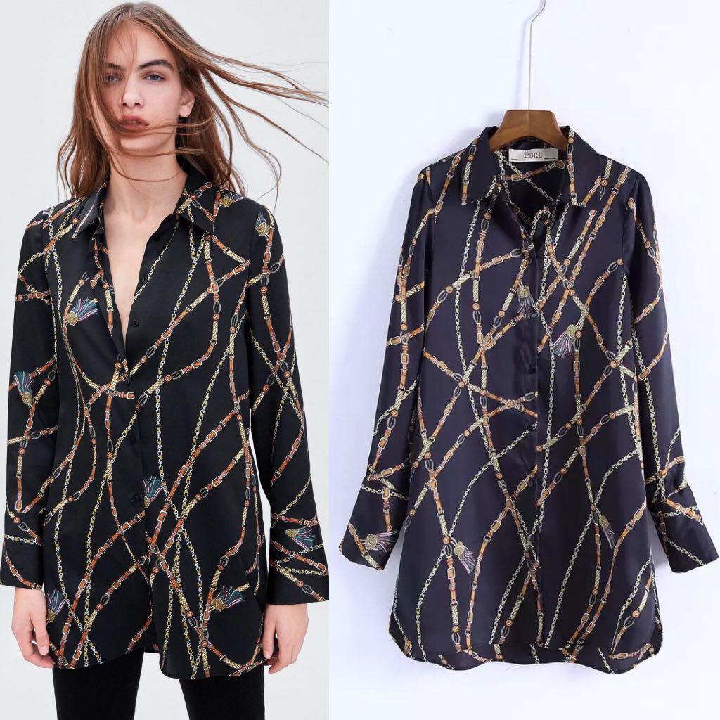 European And American Style Women S Casual Print Shirt Women S