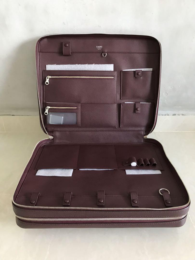 faire leather briefcase
