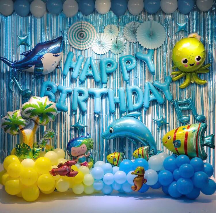 Happy Birthday  Party  Decoration  set  Ocean Shark under 
