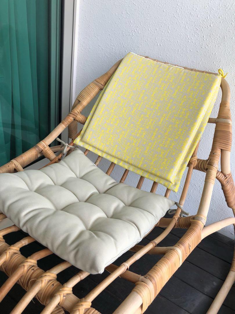 Ikea Rattan Lounge Garden Chair With Cushions Furniture Tables