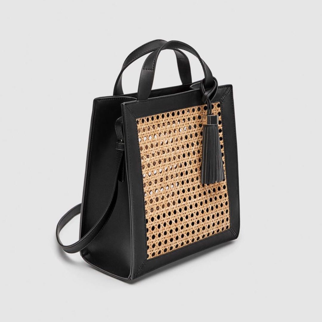wicker tote bag