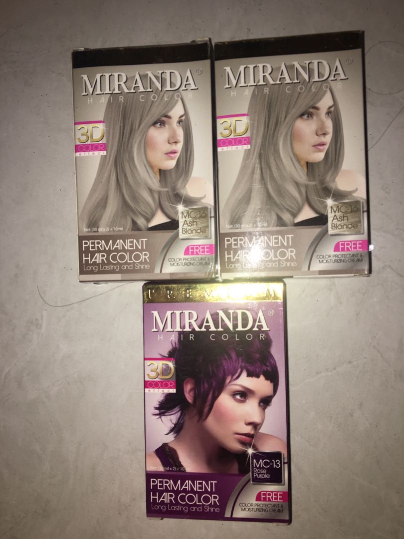 Miranda Cat Rambut Ash Blonde And Rose Purple Health Beauty