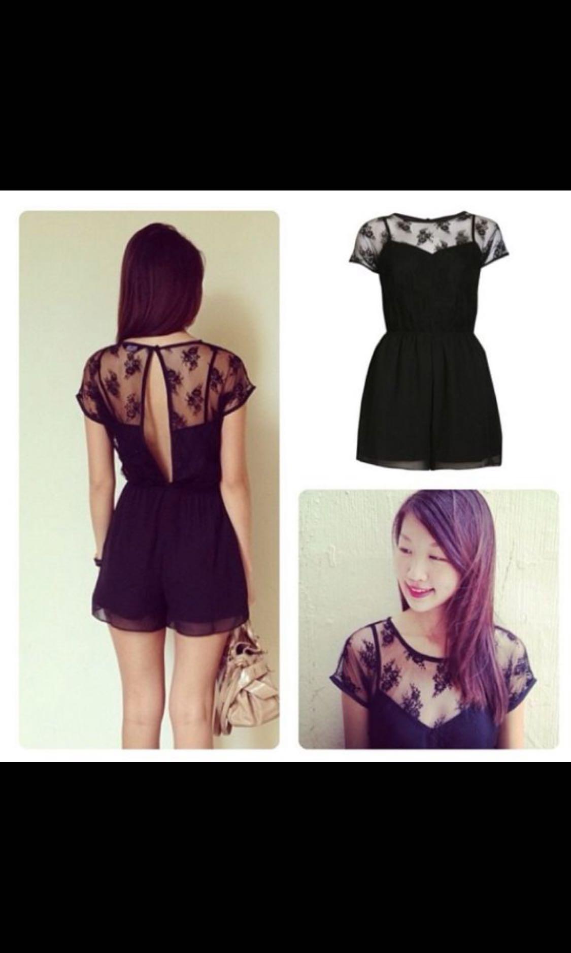 miss selfridge black playsuit