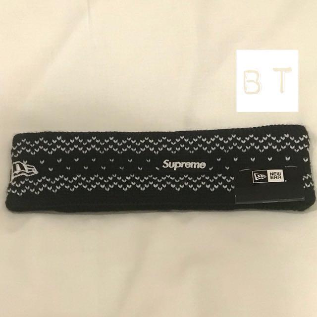 New Era x Supreme Arc Logo Headband. Black