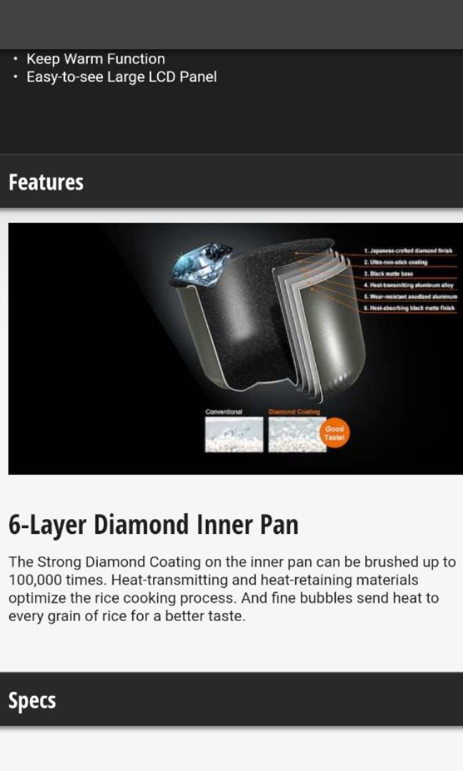 Panasonic 1L Rice Cooker SRZE105, TV & Home Appliances, Kitchen