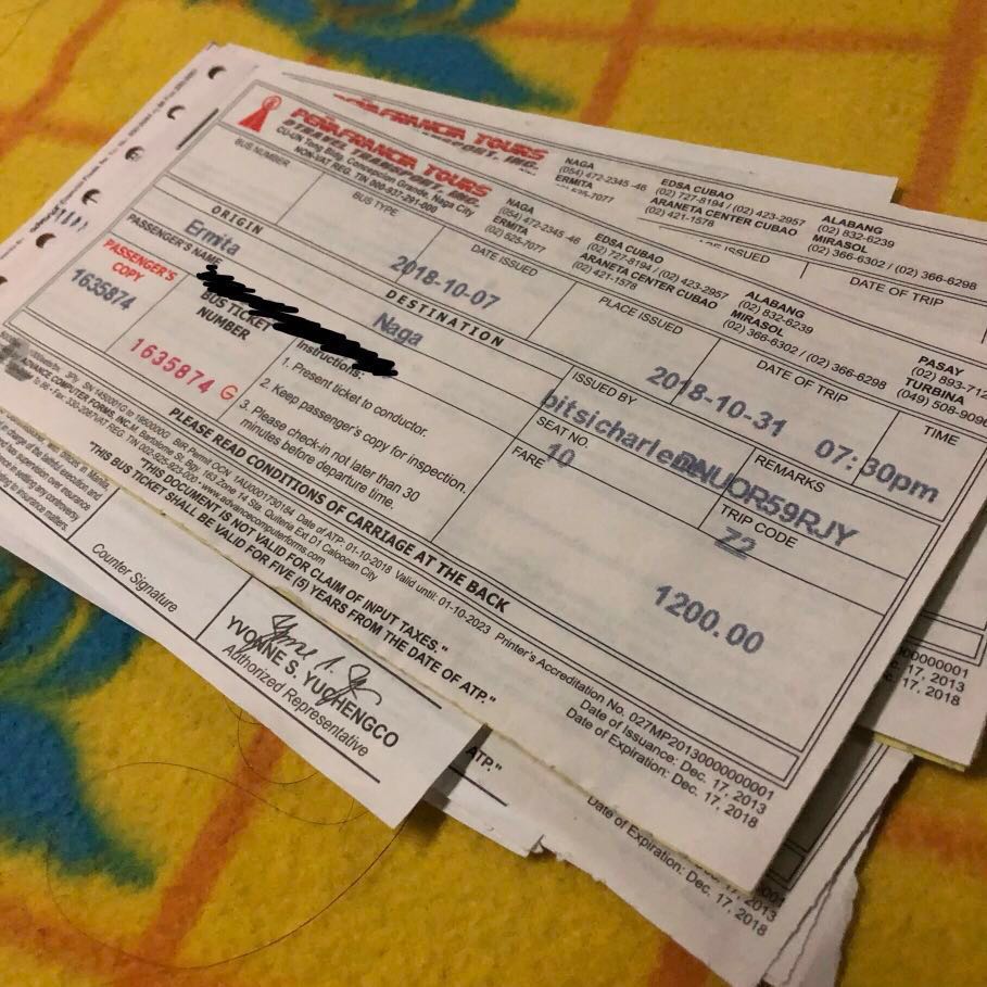 Peñafrancia Bus Ticket to Bicol for Oct 31, Tickets & Vouchers, Store