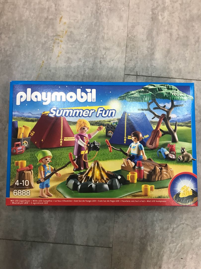 playmobil summer campsite with led fire