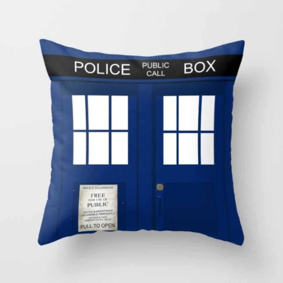 Home Doctor Who Blue Tardis 16 Cushion Sbm Express Co Id
