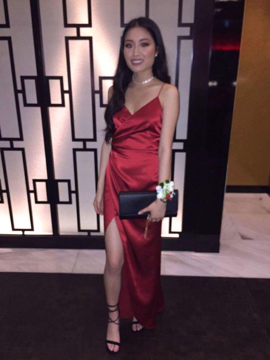 red formal dress