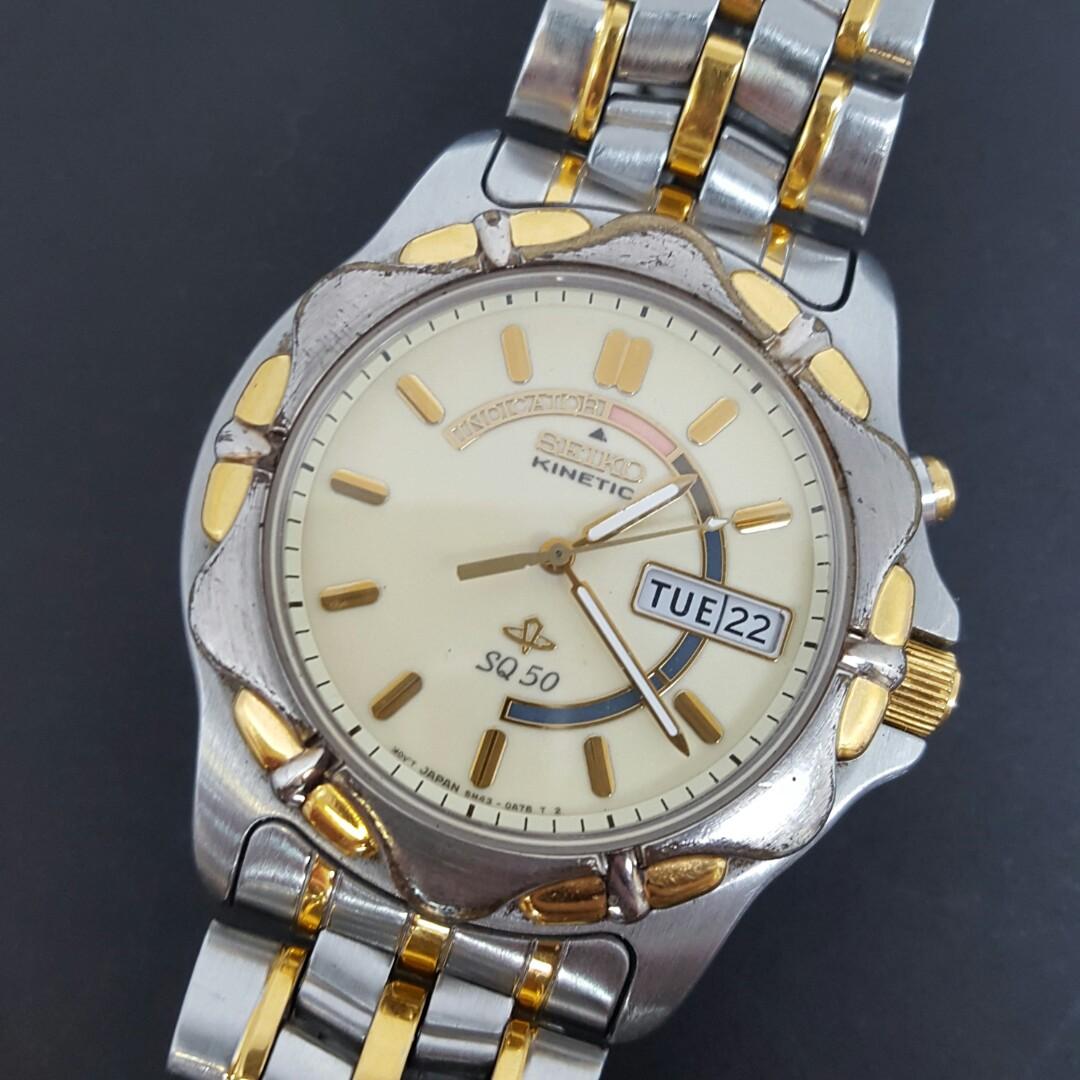 Seiko Kinetic SQ50 5M43-0A50, Men's Fashion, Watches & Accessories ...