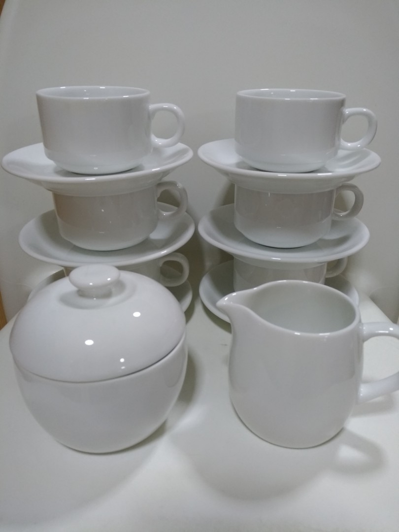 Set of 6 espresso cups and saucer, Everything Else on Carousell