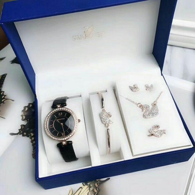Swarovski watch discount pendant set