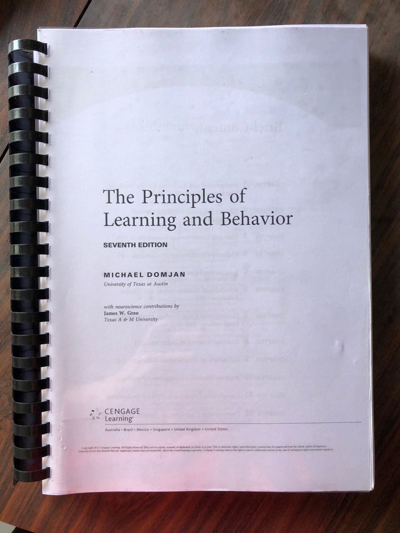 The Principles Of Learning And Behavior Books Stationery