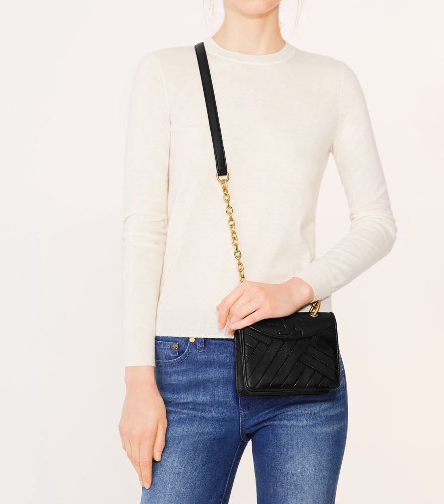 Tory Burch Alexa Convertible Leather Shoulder Bag -mini size, 名牌, 手袋及銀包-  Carousell