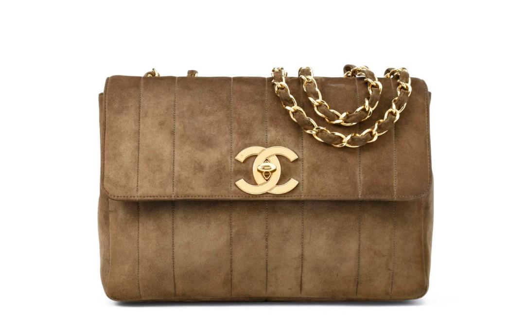 chanel suede flap bag
