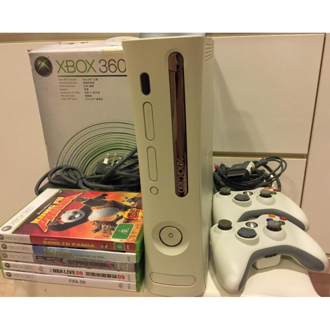 Xbox 360 Package 2 Controllers 5 Games Original Box Toys