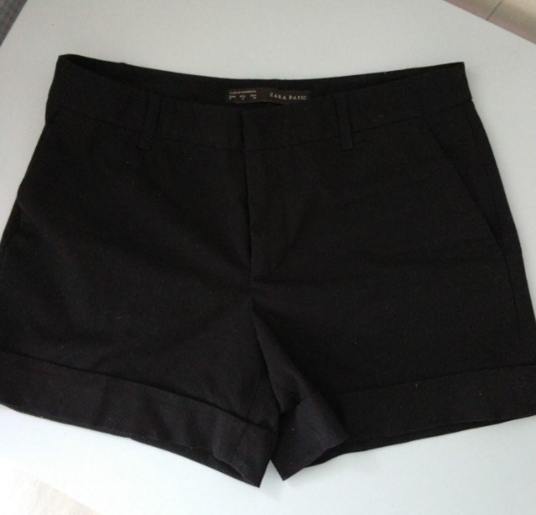 zara black shorts