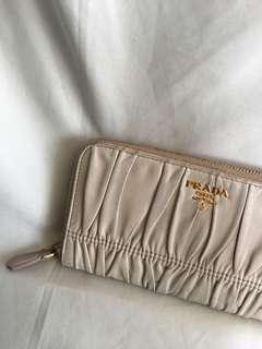 Authentic Prada nude pink beige lambskin zip around wallet Authentic Prada nude pink beige lambskin zip around wallet