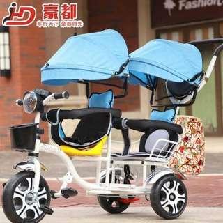 4 in 1 Twin Stroller Bike  Bicycle for Kids