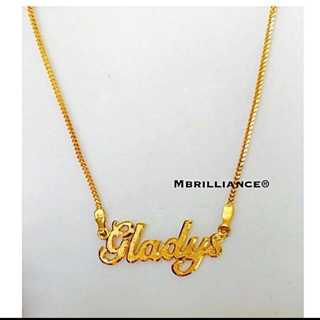 Gold name pendant hotsell designs for female