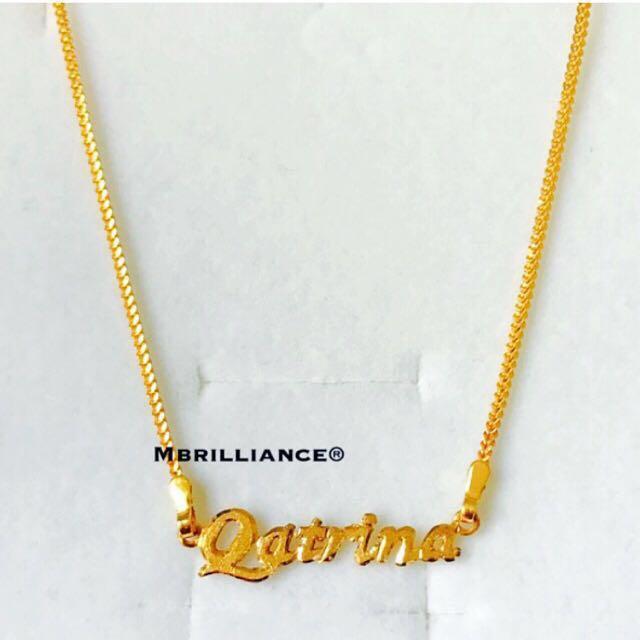 916 gold outlet name necklace