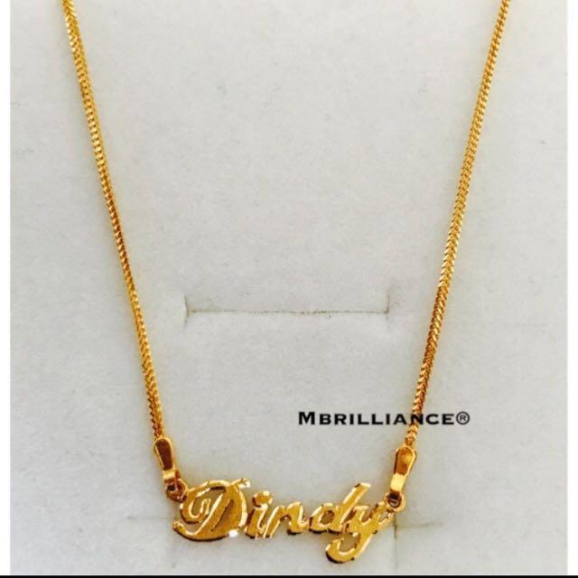 Gold necklace with name price best sale