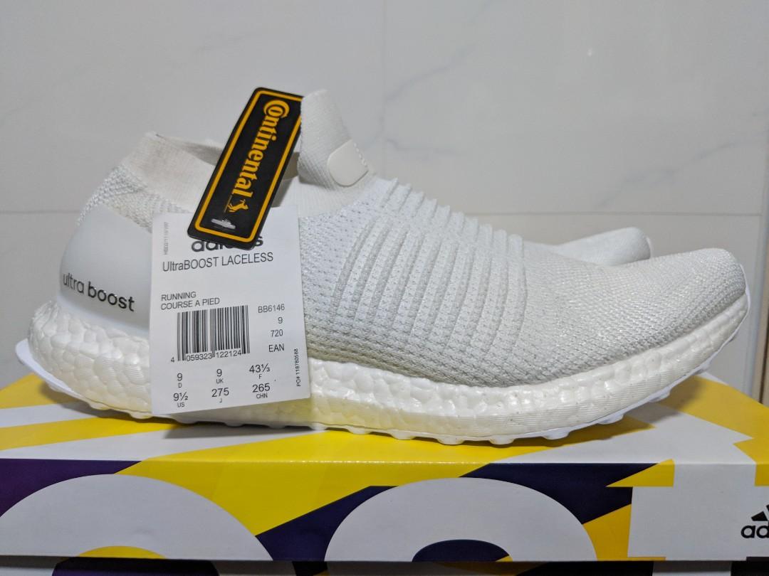 ultra boost laceless triple white
