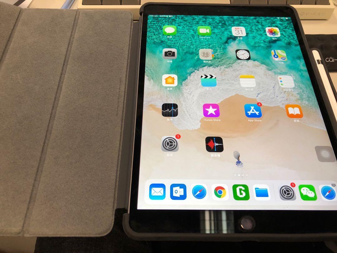 送apple pencil］二手ipad pro 10.5 256GB太空灰wifi版, 手提電話 
