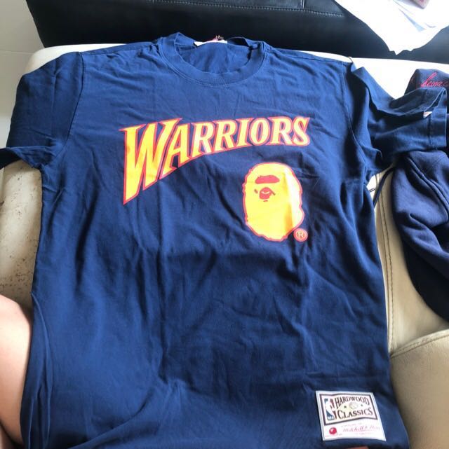 Bape nba Warriors tee Men s Fashion Tops Sets Tshirts Polo