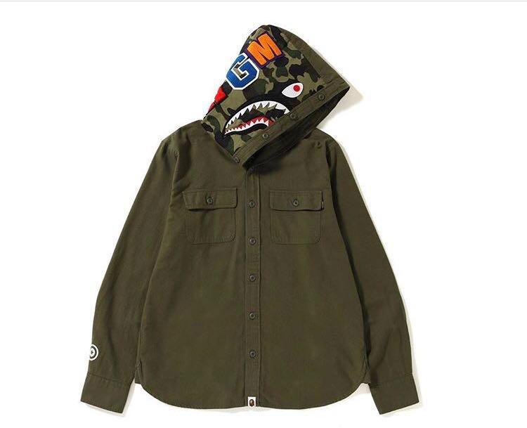 bape flannel hoodie