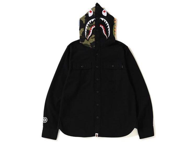 bape flannel hoodie