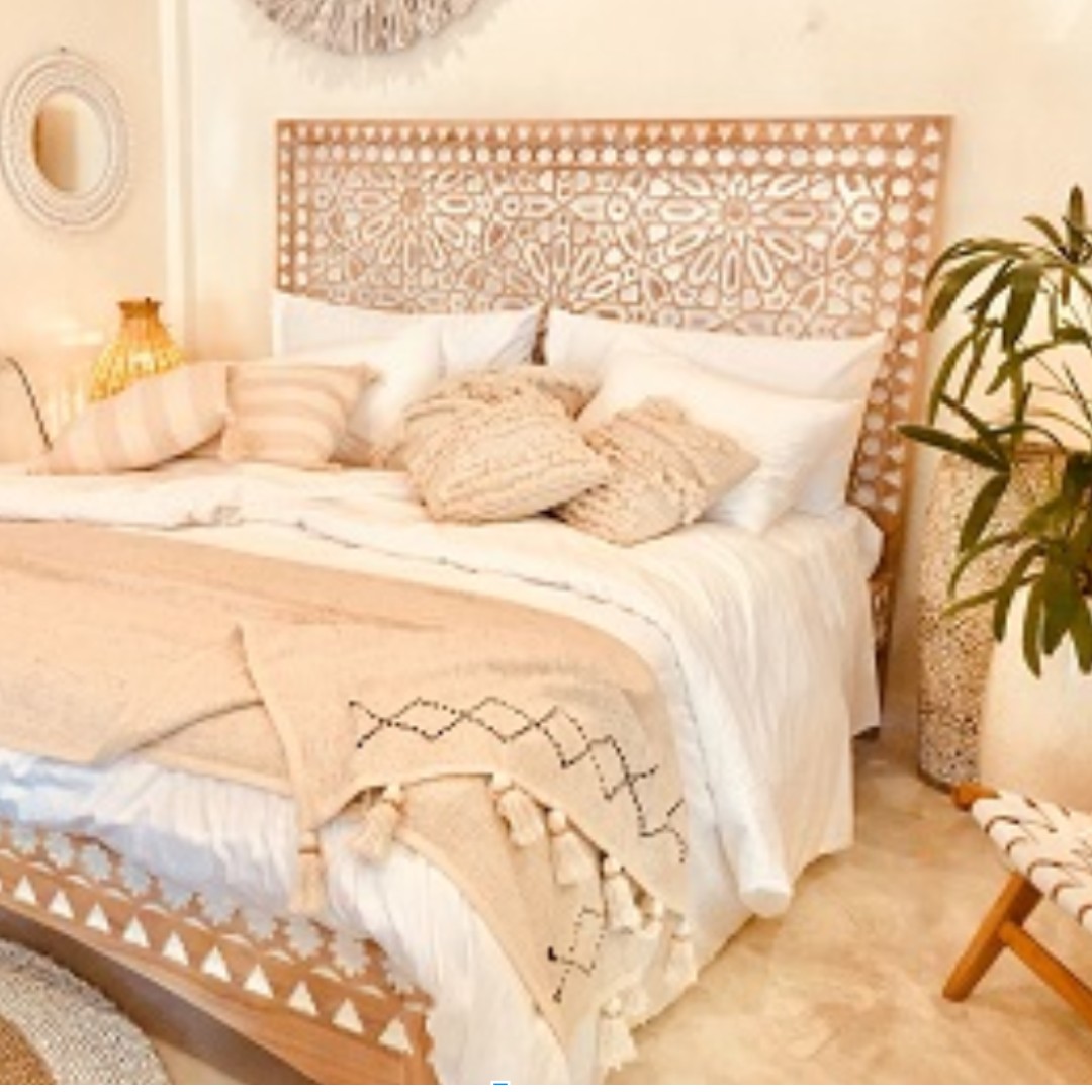 Beautiful Balinese Carved Teak Wooden Bed Frame Furniture Beds Mattresses On Carousell Allewie full size bed frame, platform bed with fabric upholstered square stitched wingback headboard and wood slats, mattress foundation/box spring optional/easy assembly, grey. beautiful balinese carved teak wooden bed frame