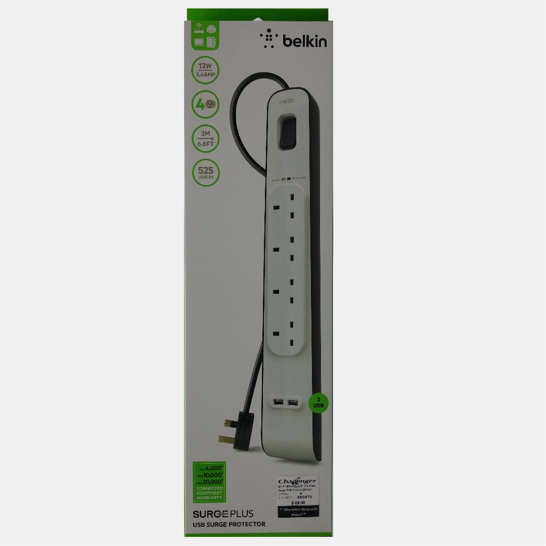 Belkin Surge Plus SurgePlus 4 Socket Surge Protector with 2 USB Ports