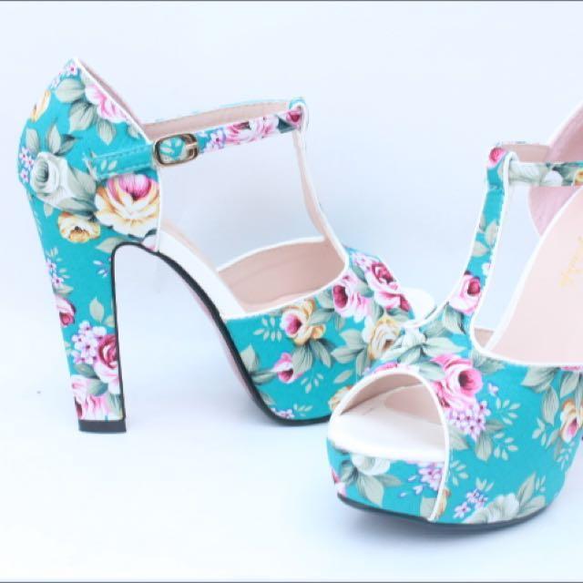 floral high heels