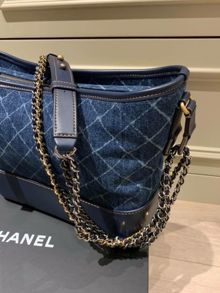 Chanel Blue Quilted Denim & Calfskin Large Gabrielle Hobo, myGemma, SG